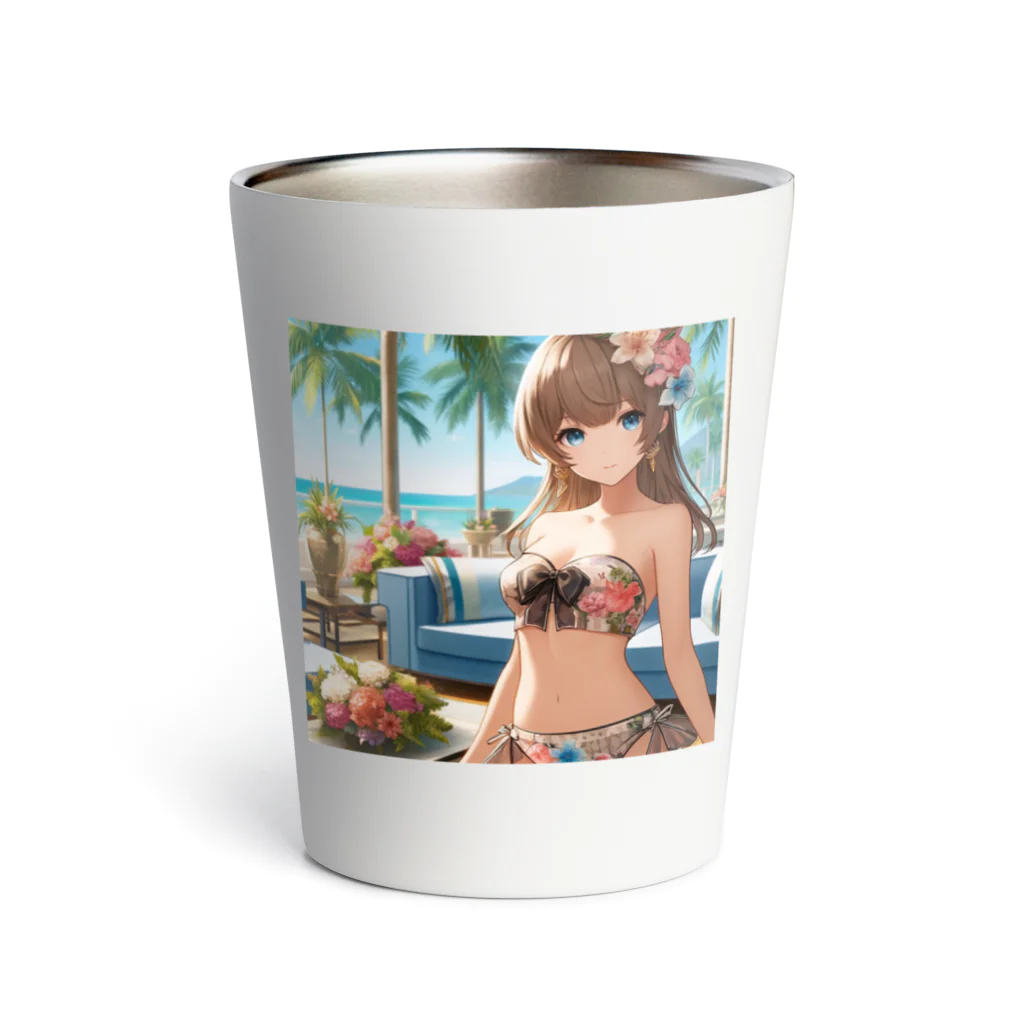 かるるんショップの海と南国と水着と　夏休み Thermo Tumbler