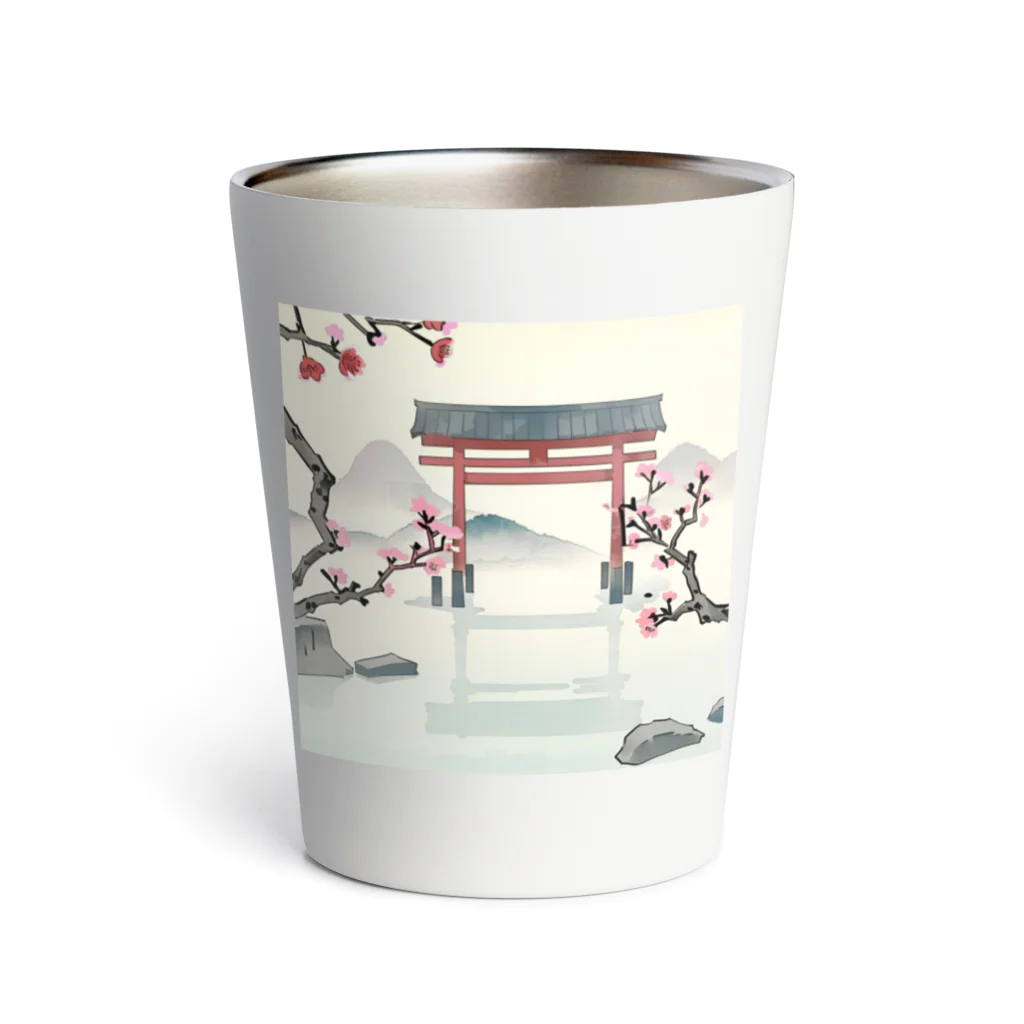 JoyfulMomentsCraftsの桜と鳥居　ー Cherry Blossoms and Torii ー Thermo Tumbler