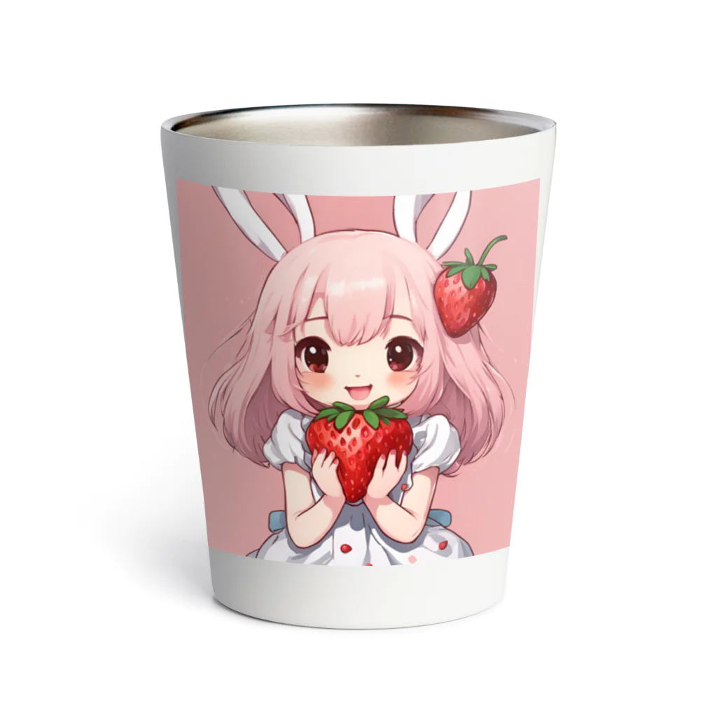 うさぎウサギのいちご大好き、うさみみチャコちゃん Thermo Tumbler