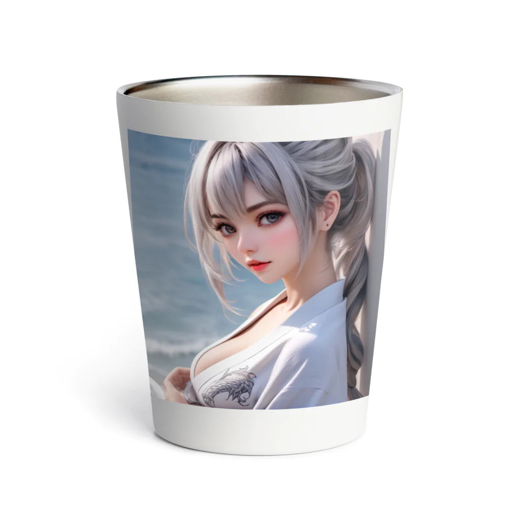 スカ次郎ショップの白髪和服美女シリーズ 0005 Thermo Tumbler