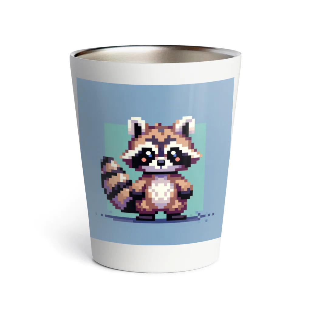 himajinseijin01のドット絵アライグマちゃんTシャツサイズ Thermo Tumbler