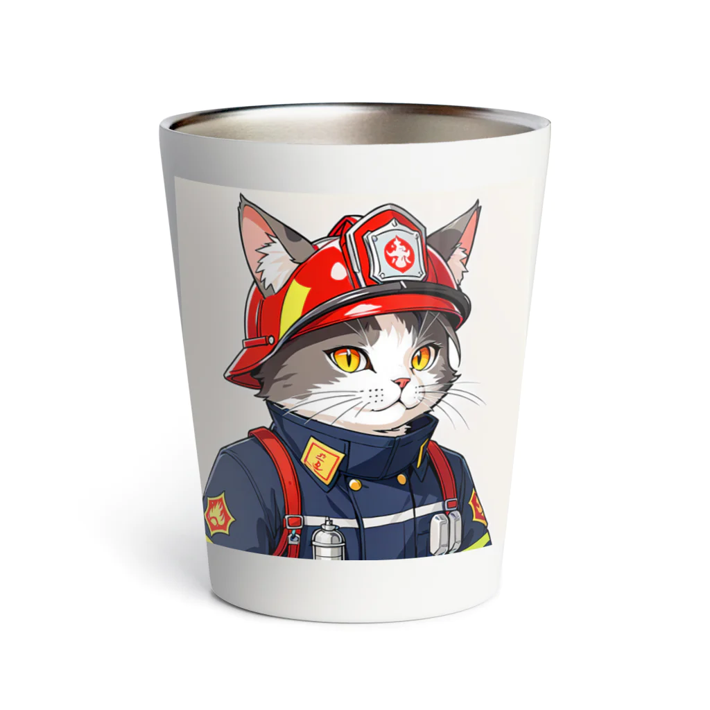 Shellの働く猫：消防士 Thermo Tumbler