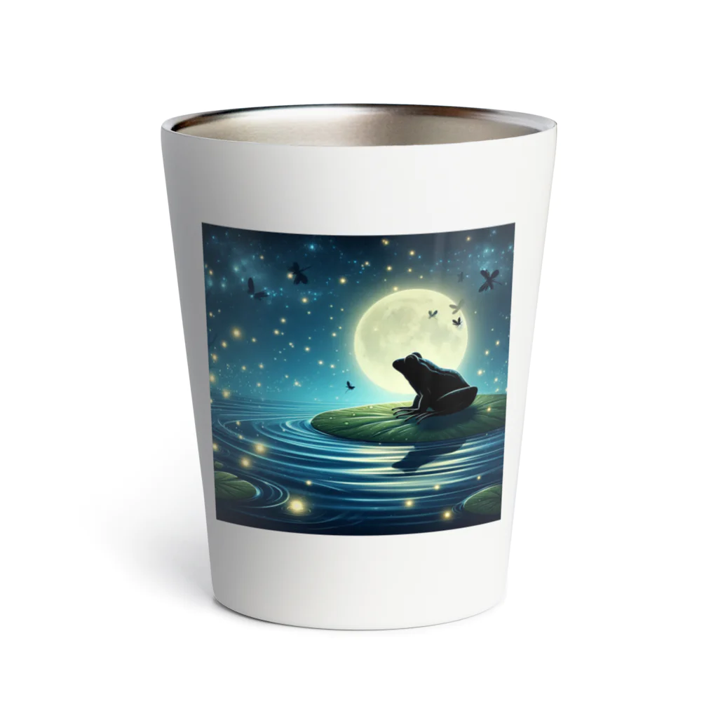 ususio1431の月夜のカエル Thermo Tumbler