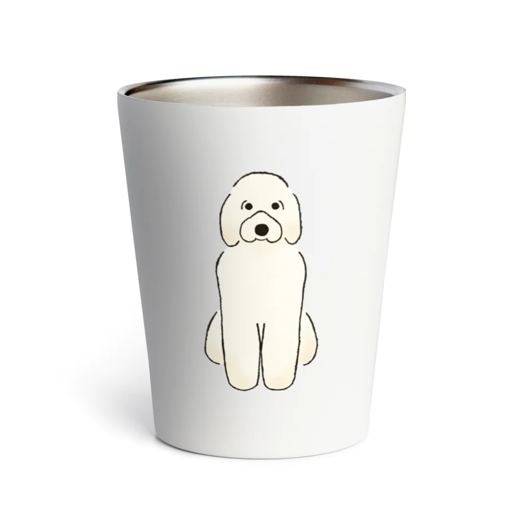 ゆいたっく／犬イラストのおすわりのゴールデンドゥードル Thermo Tumbler