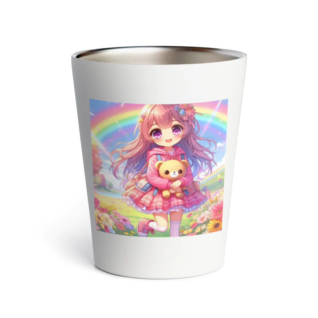 aaammmamのロリ　少女　ピンク髪 Thermo Tumbler