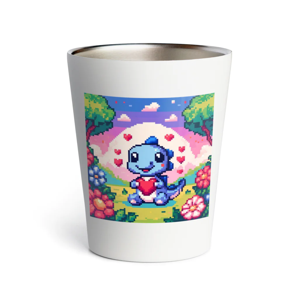 ドット職人のピクセルアート 恐竜の子ども Thermo Tumbler