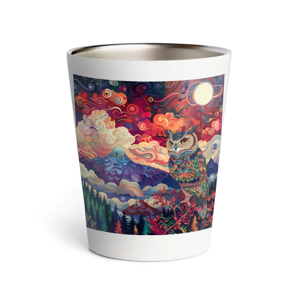 chinita_kakarのミミズクシリーズ２ Thermo Tumbler