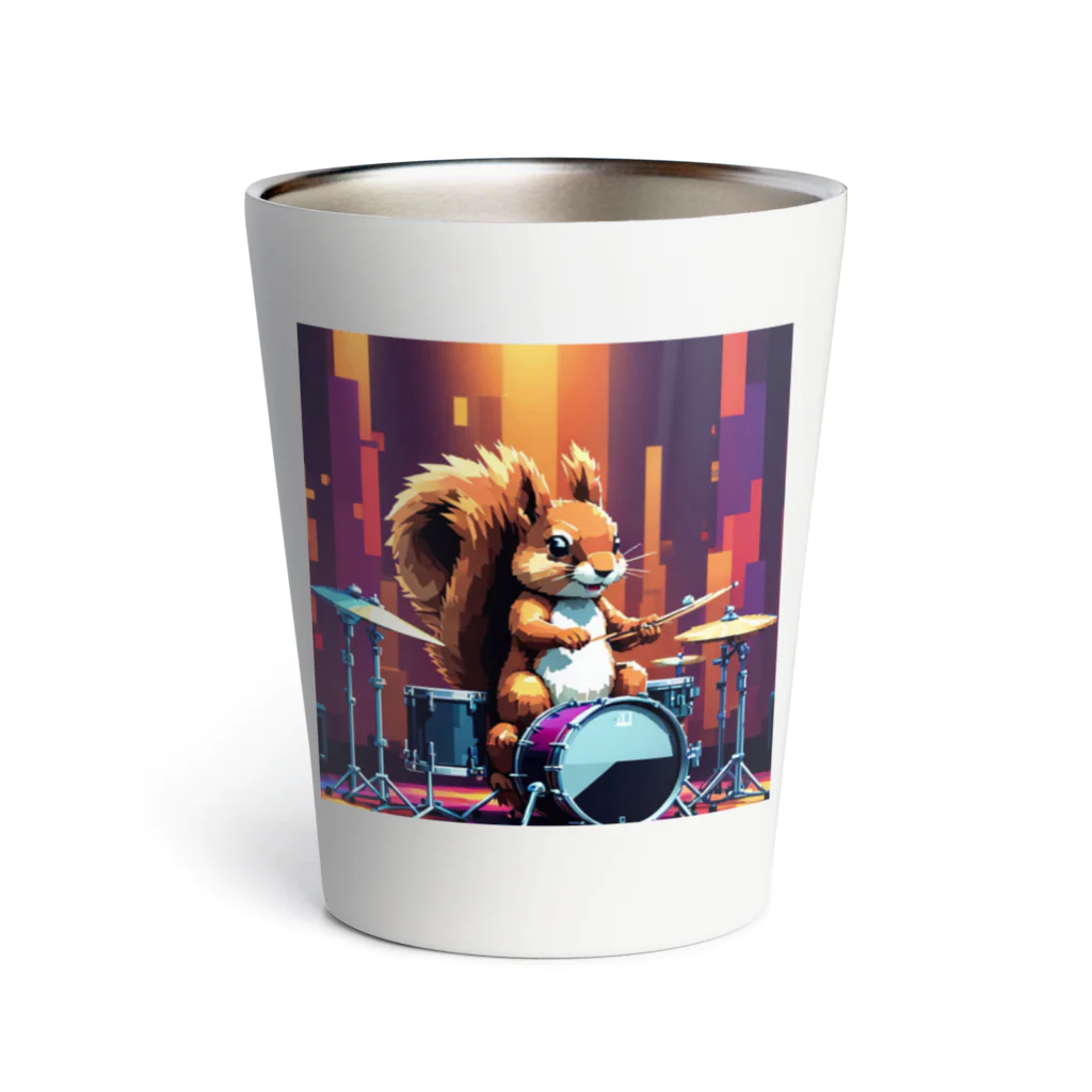 ミリススタイルのドラムを叩くシマリス Thermo Tumbler