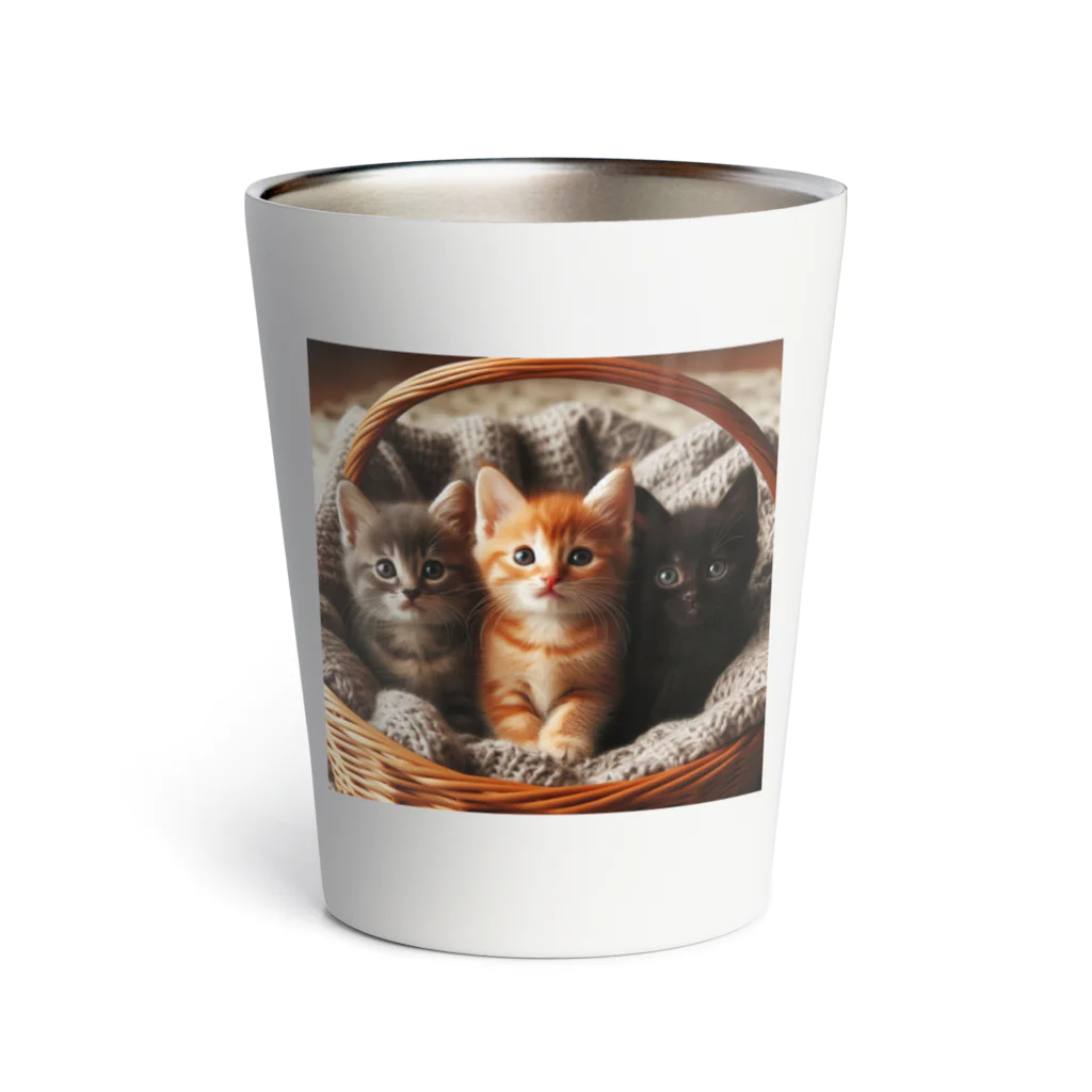 キャットパラダイス☆彡の3匹の猫ちゃんグッツ Thermo Tumbler