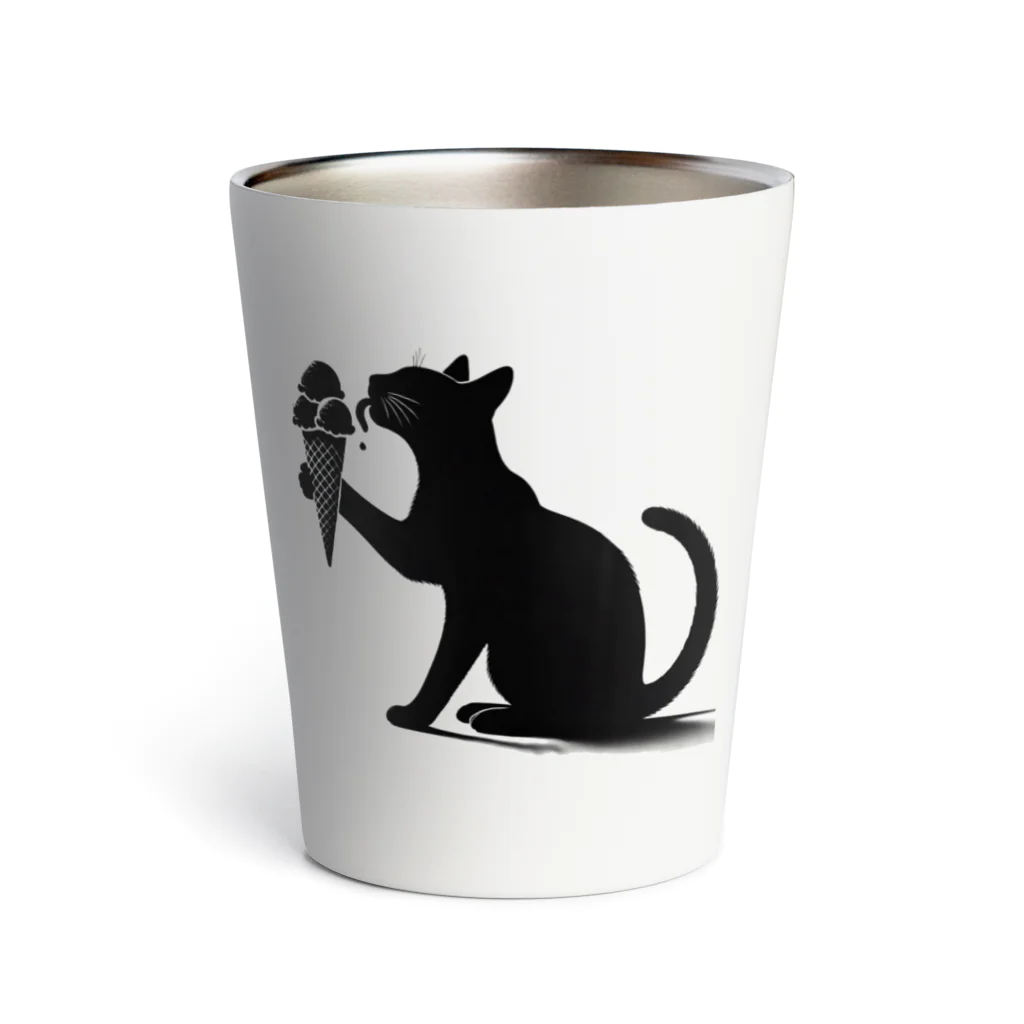 YPO_industryのアイスを舐める猫 Thermo Tumbler