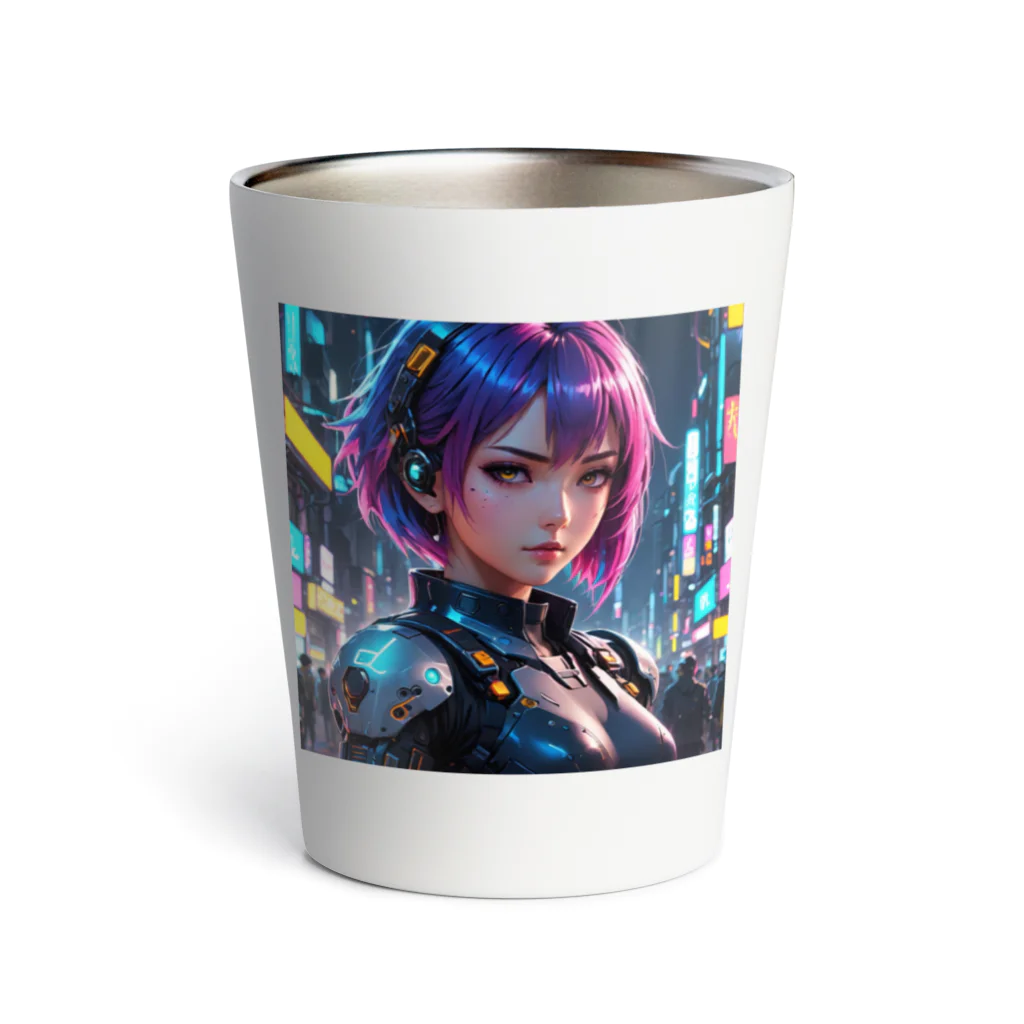 373Digital Lab shopのCyber Diva - サイバーパンクの歌姫 Thermo Tumbler