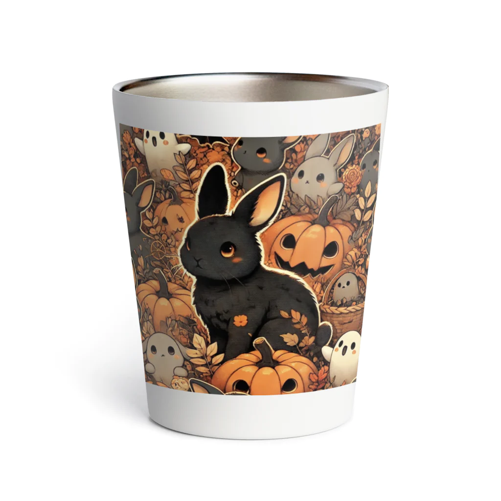 うさぎの足跡の待ちきれない うさぴ Thermo Tumbler
