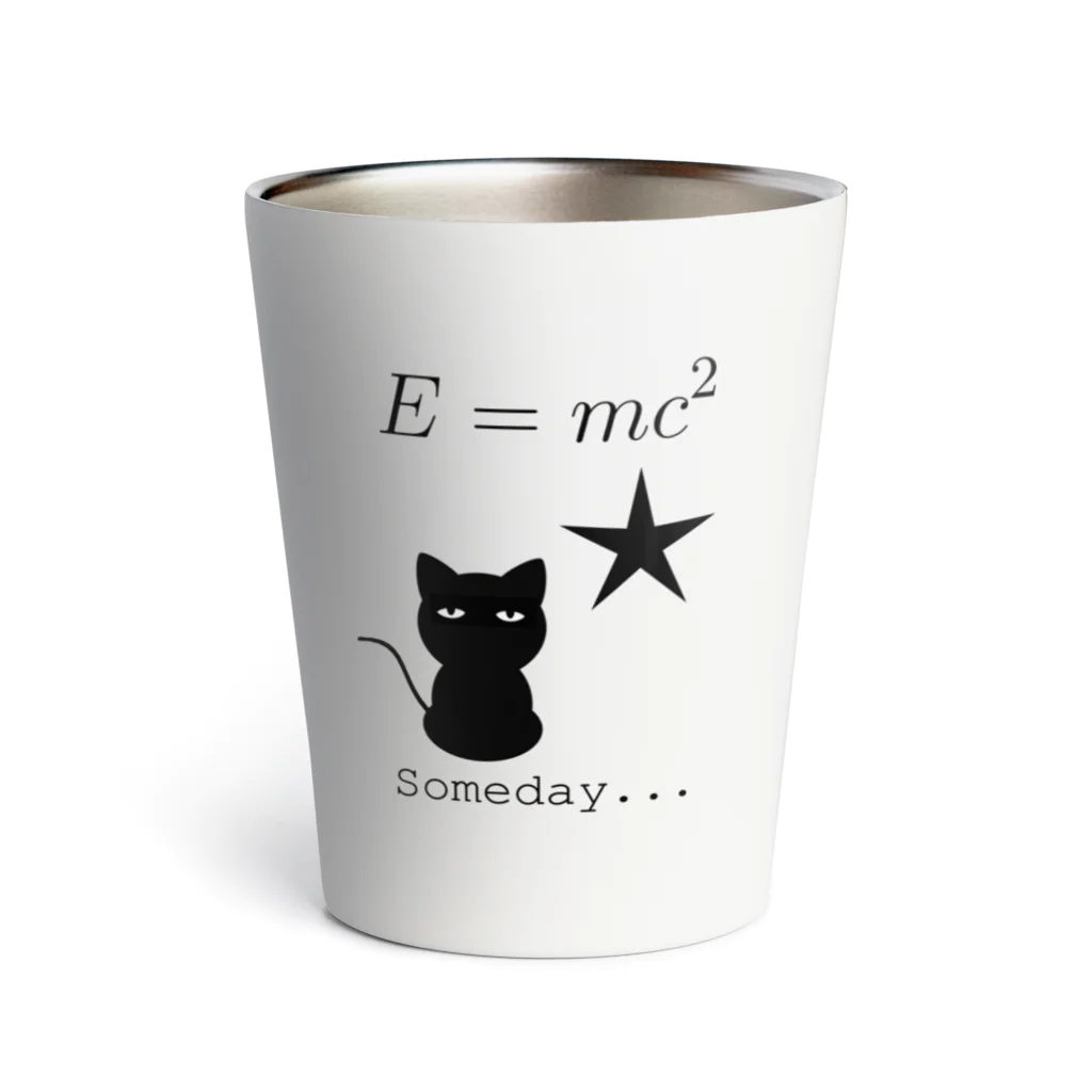 yuko_suzukiのアインシュタインの相対性理論で夢見るネコ Thermo Tumbler