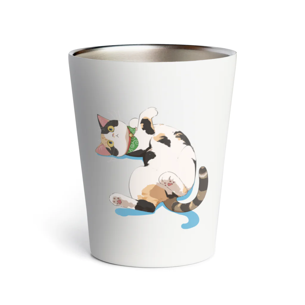 猫彩雑貨店-mao-のへそ天　まおまお Thermo Tumbler