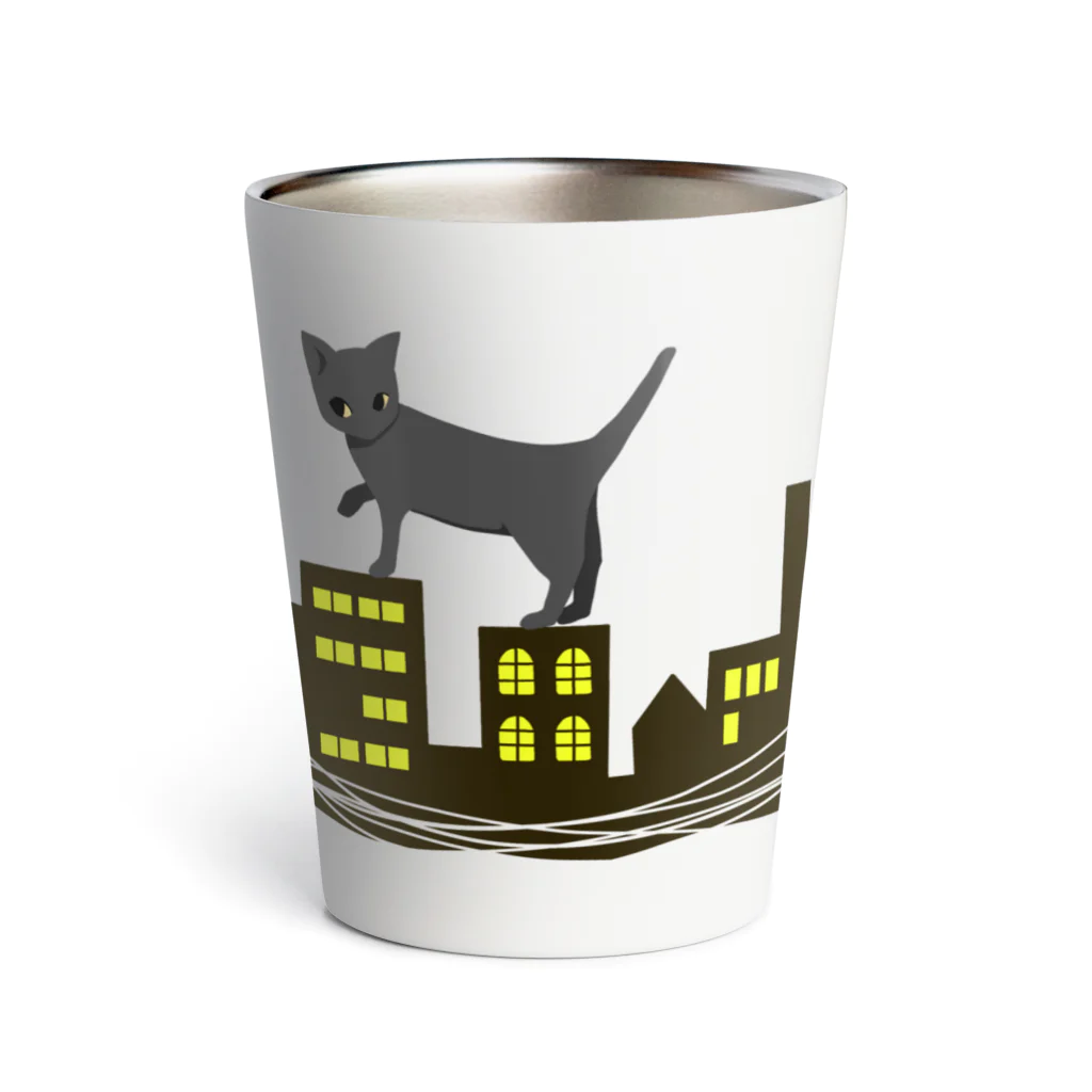 おはようおやすみの夜猫 Thermo Tumbler