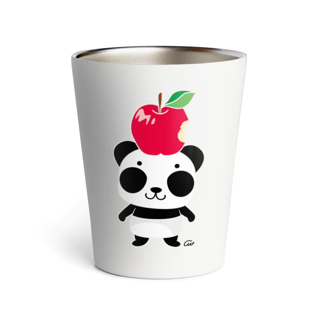 イラスト MONYAAT のパンダ！ズレぱんだちゃんのリンゴ食べたの誰？　 Thermo Tumbler