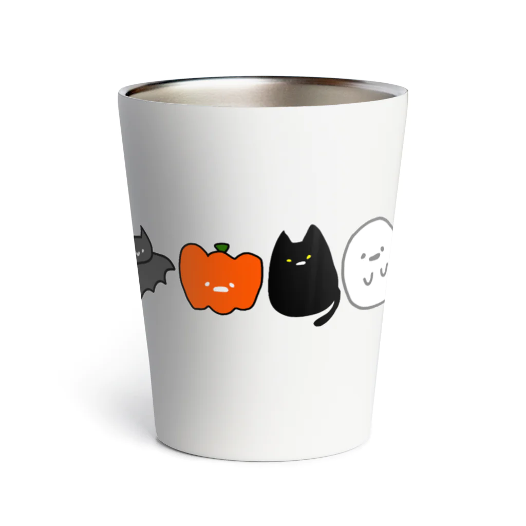 おもち屋さんのハロウィンの仲間たち Thermo Tumbler