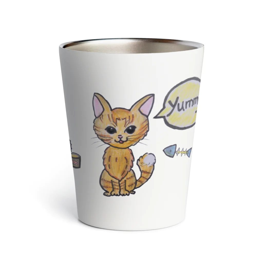 SHIROKOARAのポンポンしっぽの猫ちゃん Thermo Tumbler