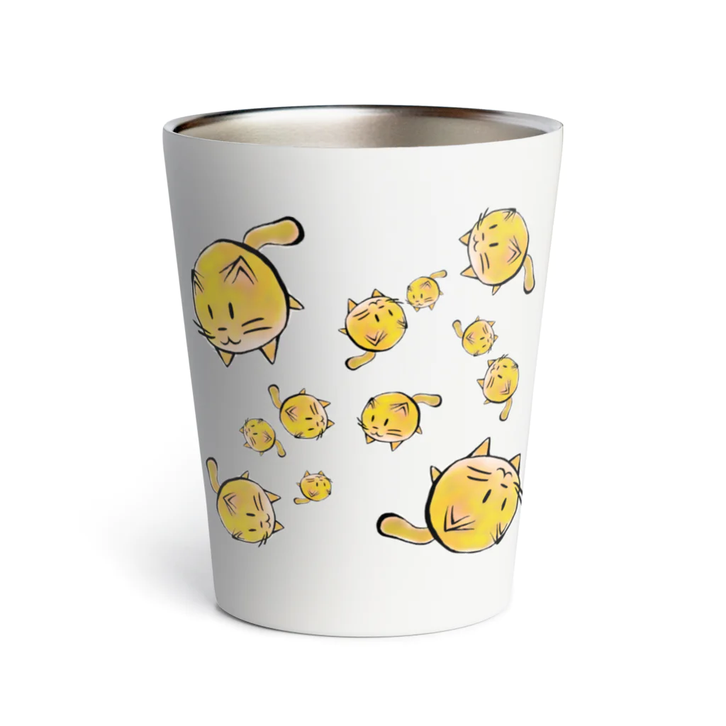 魚風商店のくるくるねこねこ Thermo Tumbler