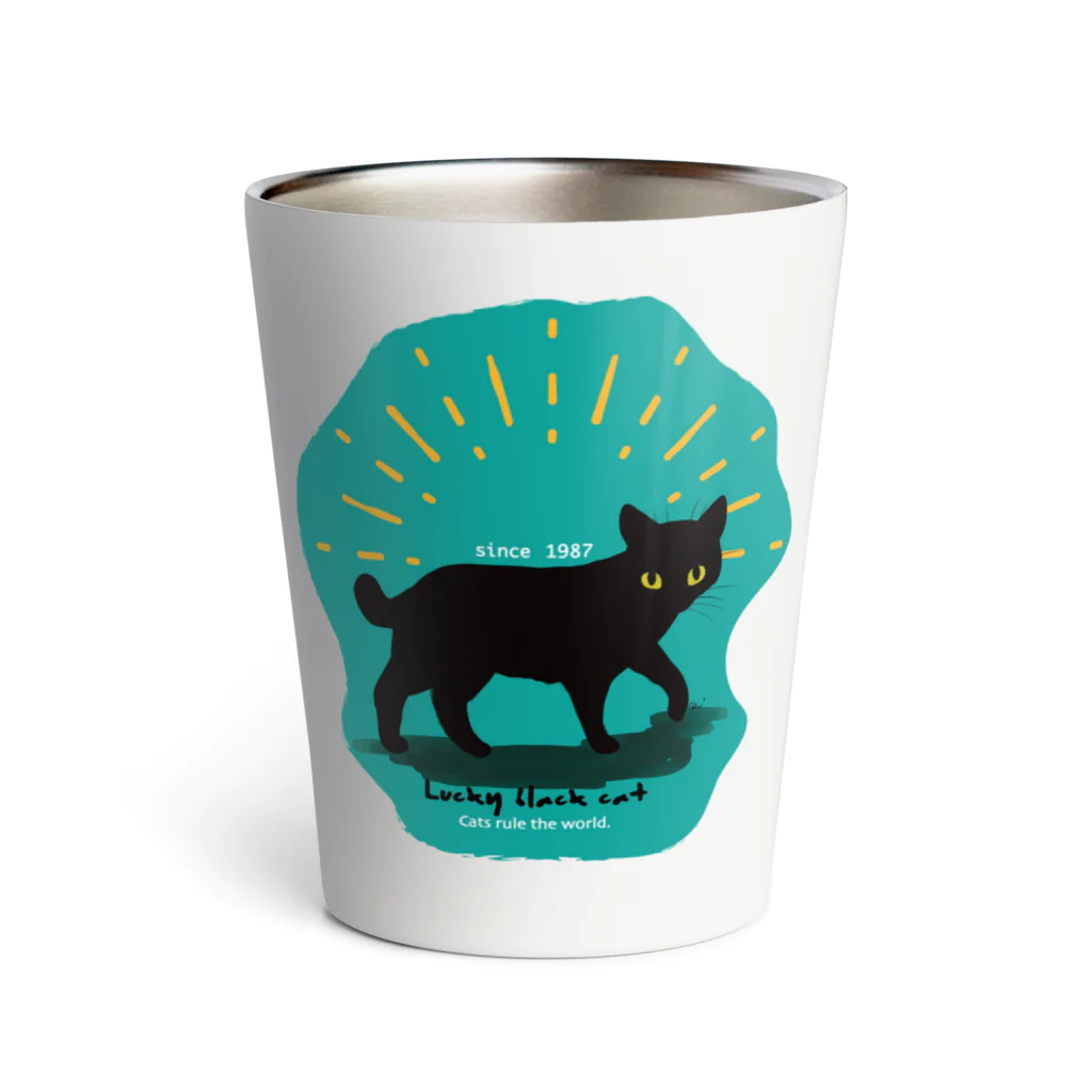 chizuruの黒猫（背景色あり） Thermo Tumbler