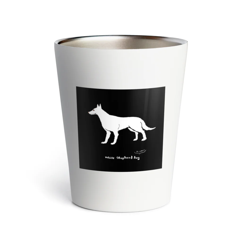 mya-mya=MIYA JUNKO's shop 02のbeautiful white shepherd dog Thermo Tumbler