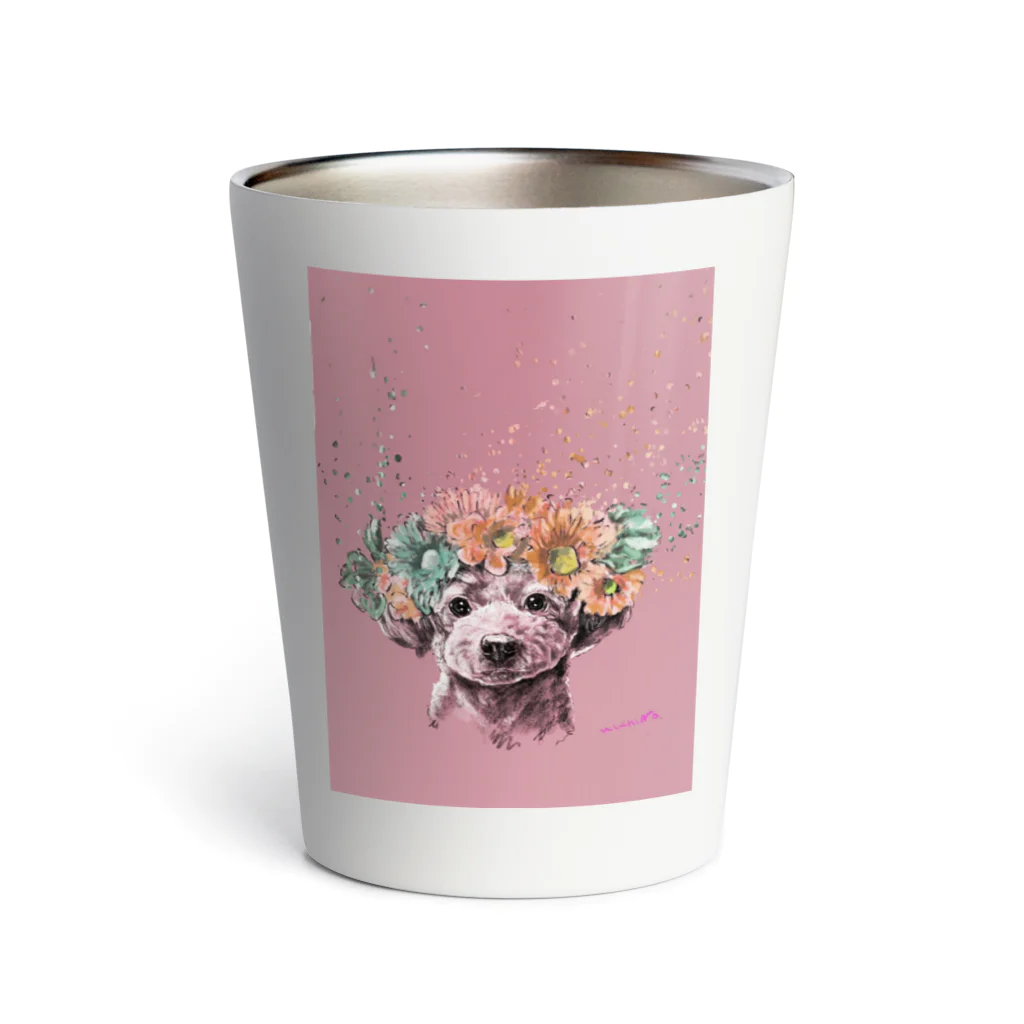 🤎C.S.K🤎のフラワーアートなトイプー🐩🌸 Thermo Tumbler