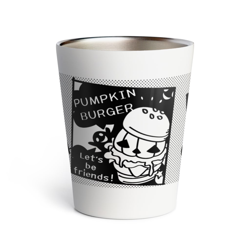 イラスト MONYAAT のGz かぼちゃバーガーD・黒ドット(gr) Thermo Tumbler