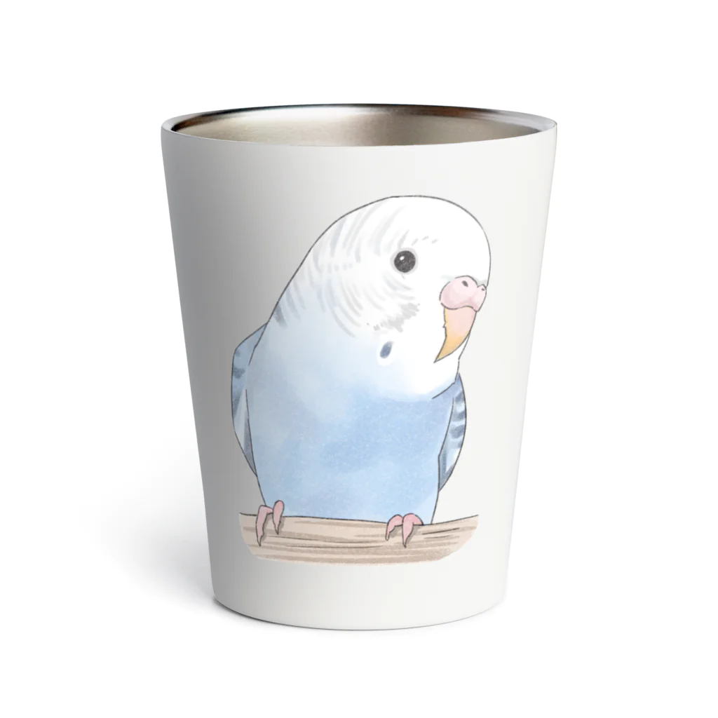 まめるりはことりのおしゃまな止まり木セキセイインコちゃん【まめるりはことり】 Thermo Tumbler