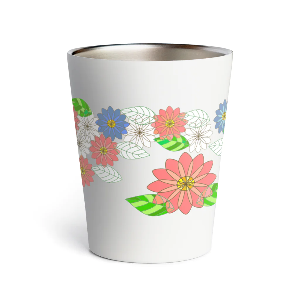 Tender time for OsyatoのStained glass flowers　～side～ Thermo Tumbler