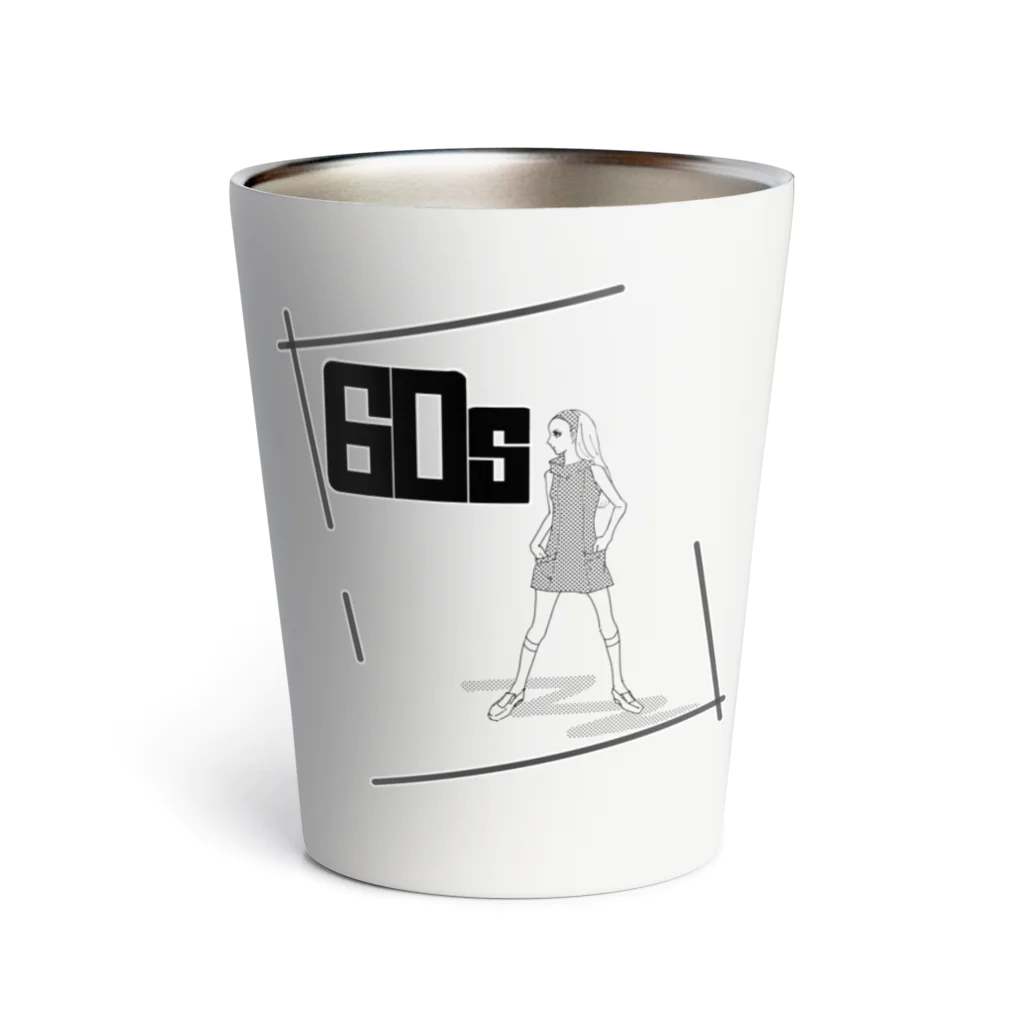 ねこ探知機の60年代レトロ☆Cute girl Thermo Tumbler