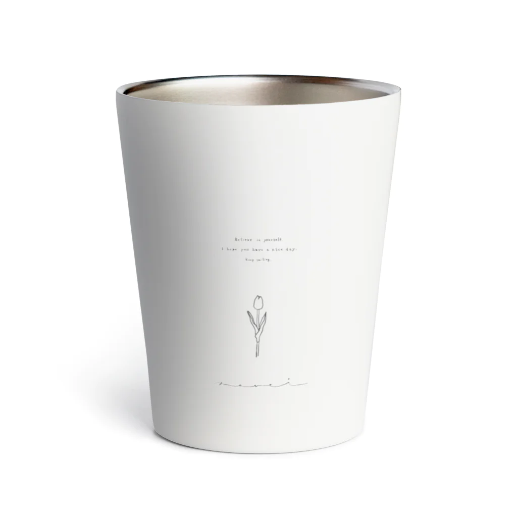 rilybiiのLine art tulips Message Thermo Tumbler