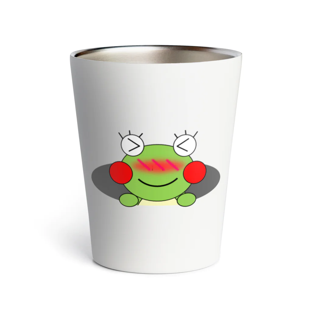 🐸かえるさんと仲間たち🐸の穴に入りたいかえるさん Thermo Tumbler