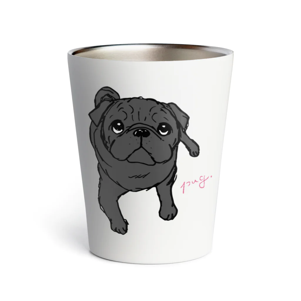 Ayumi HIdakaのpug(黒パグ) Thermo Tumbler