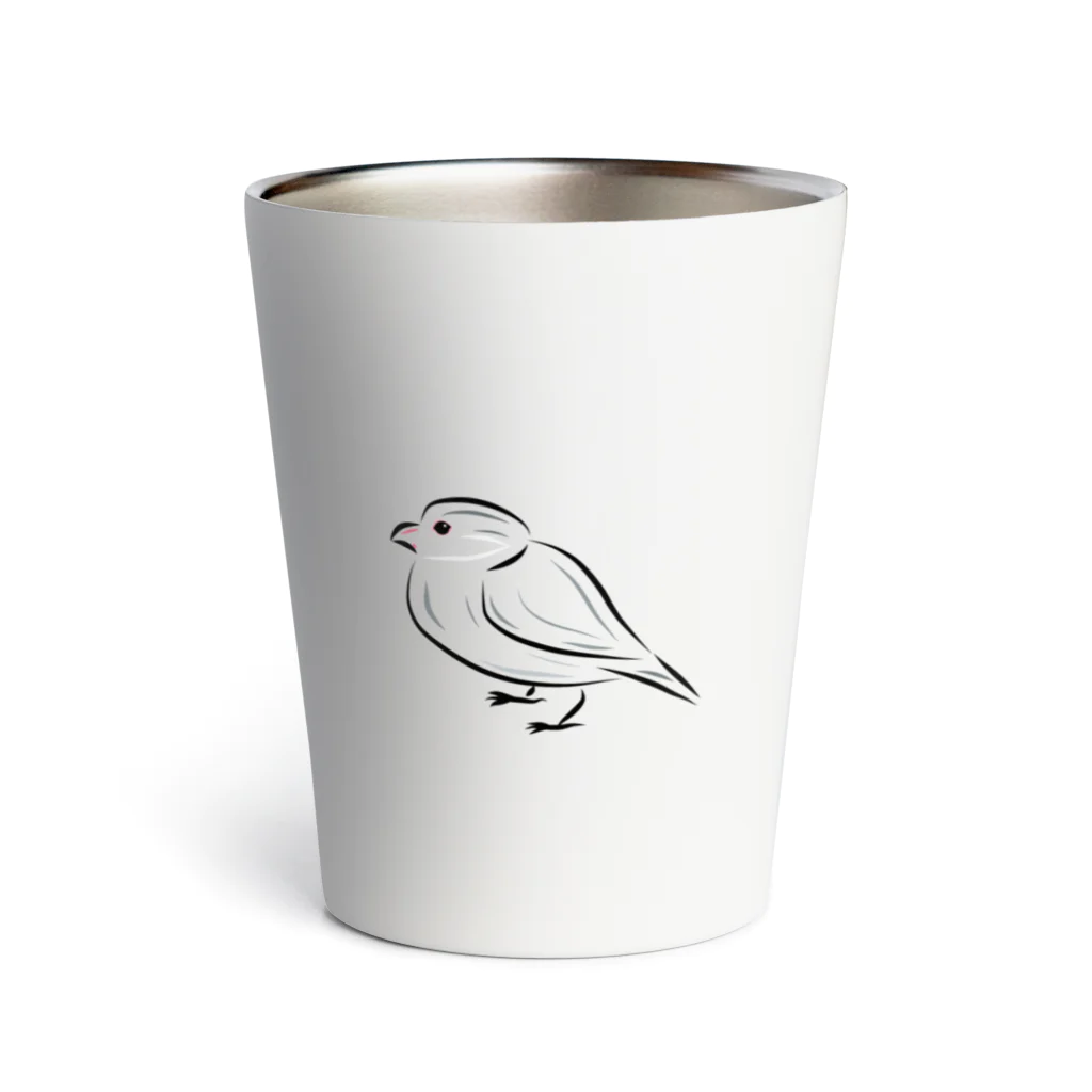 海のサワガニのシンプル文鳥 Thermo Tumbler