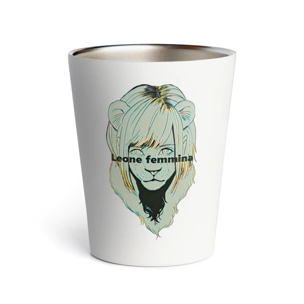 【みるかグッズ②】（SUZURI店）の【Leone femmina】 Thermo Tumbler