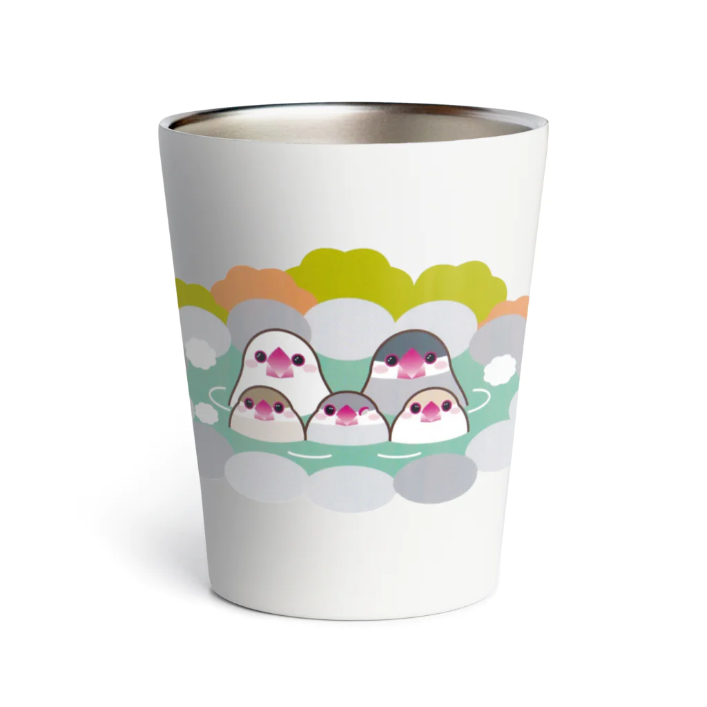 文鳥Familyの温泉に入る文鳥Family Thermo Tumbler