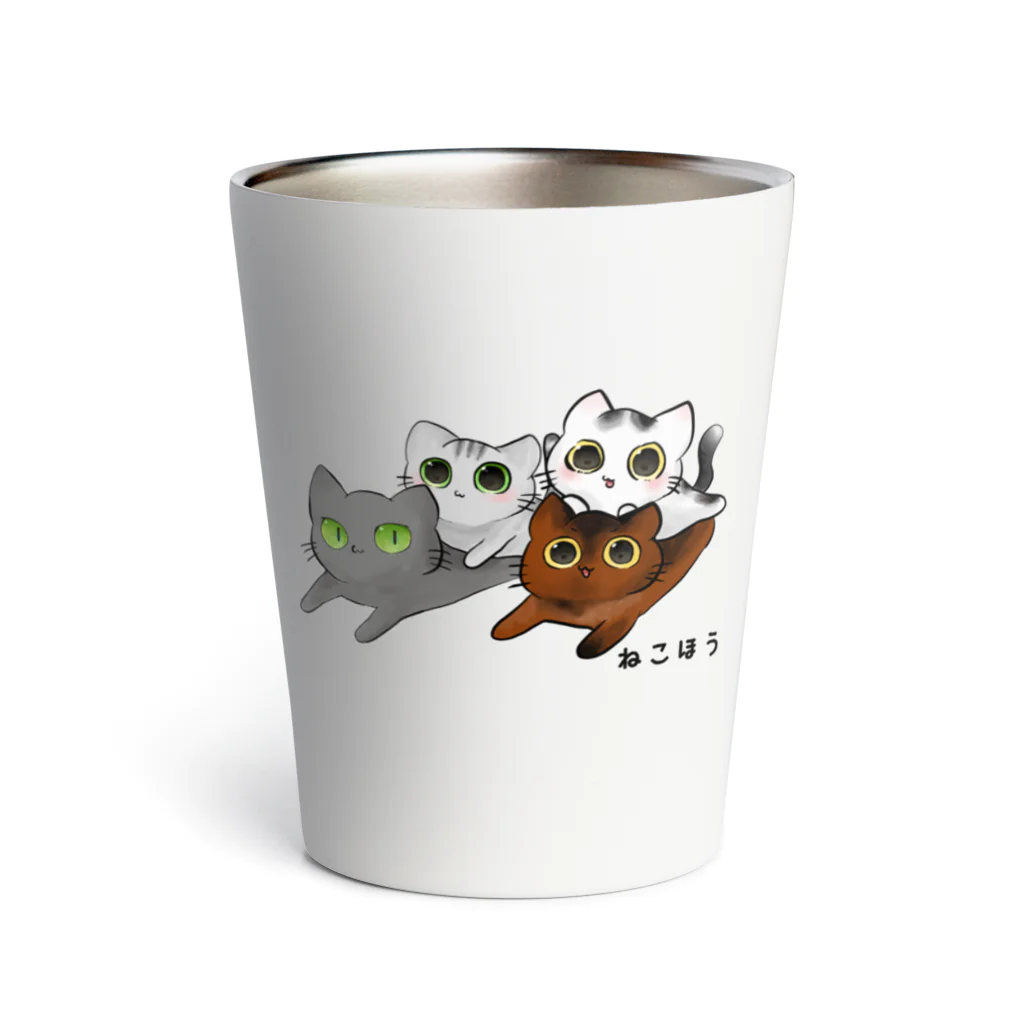 ねこほうチャンネル公式グッズのねこほう集合イラストタンブラー Thermo Tumbler