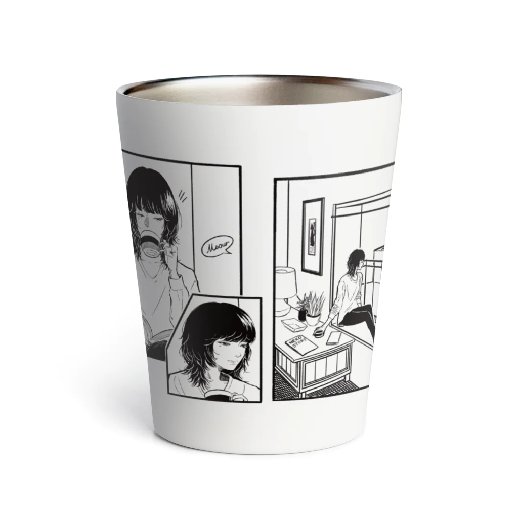 Bunjoのねこと窓際の女の子 Thermo Tumbler