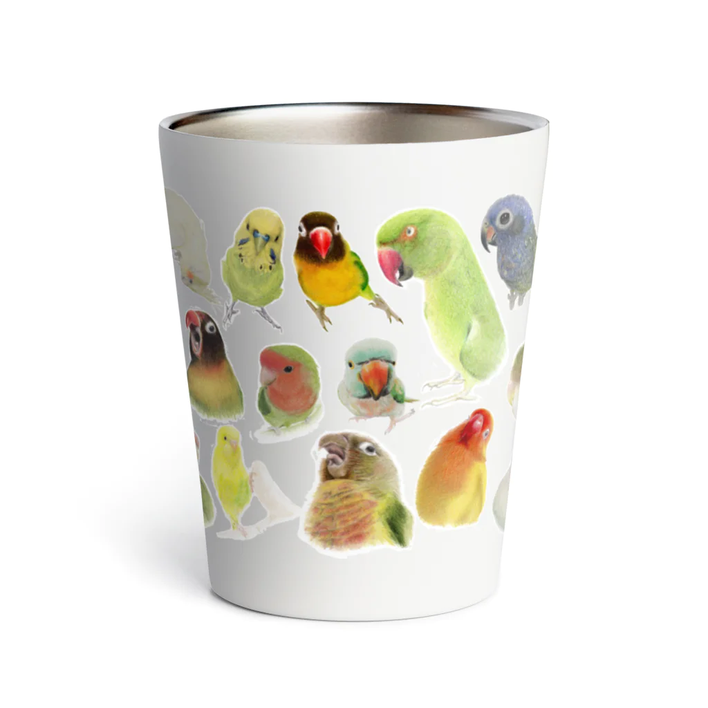 MOUKOのおみせのインコいっぱい Thermo Tumbler