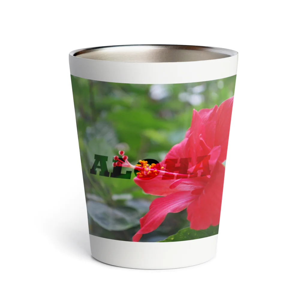 Aloha Blue Skyのハイビスカス Thermo Tumbler