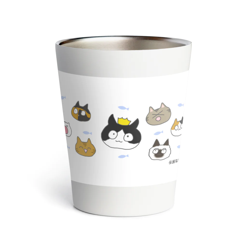 baaya_nekoの魚とにゃんずVer.保護猫たちのおうち探し　保護猫支援金付グッズ Thermo Tumbler