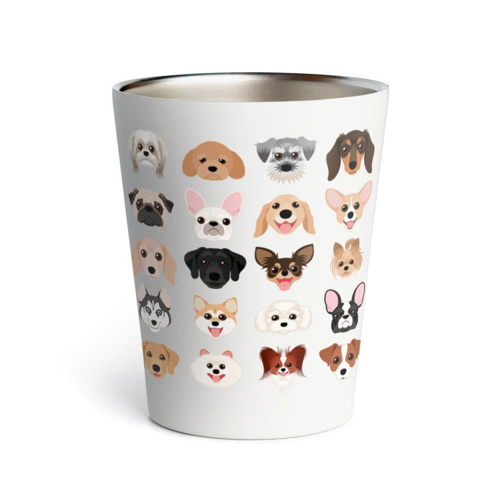 kimchinのいろいろな犬種のかわいい顔 Thermo Tumbler