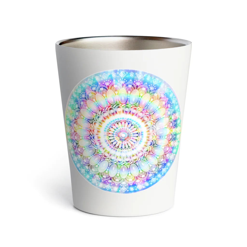 太陽の光降りそそぐ庭の星の花かんむり Thermo Tumbler