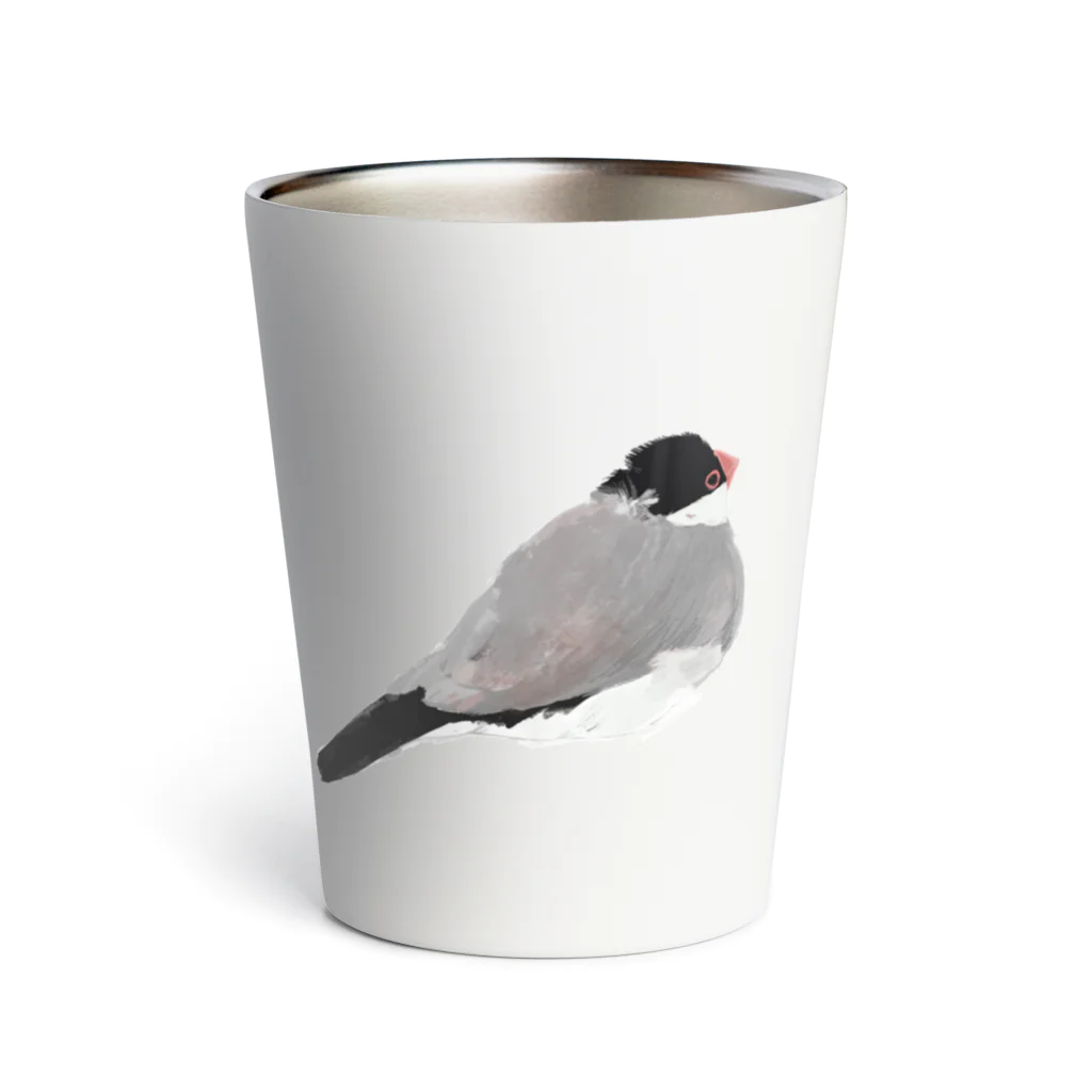 ぶぶ文鳥のうちの桜文鳥 Thermo Tumbler