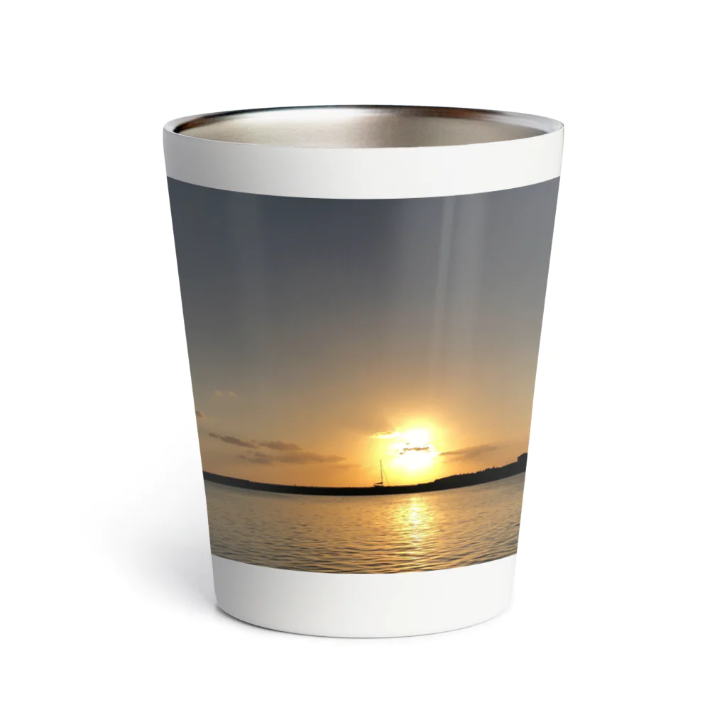 ゆんたく屋の沖縄の夕陽 Thermo Tumbler