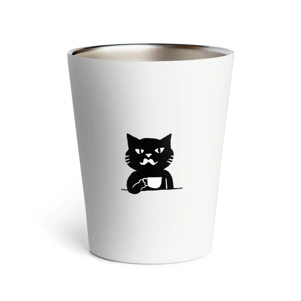 Blanc.P(ぶらんぴー)の店の喫茶・髭猫ロゴ② サーモタンブラー