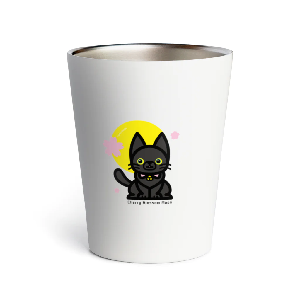 夢見る柴犬のCherry-Blossom-Moon Thermo Tumbler