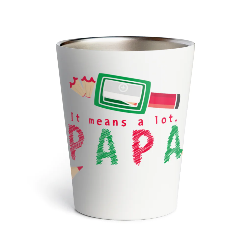 イラスト MONYAAT のちびた色鉛筆 PAPA*A サーモタンブラー