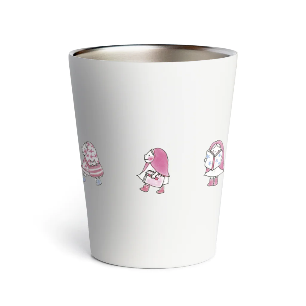 illustration akko shopのお散歩ずきんPink Thermo Tumbler