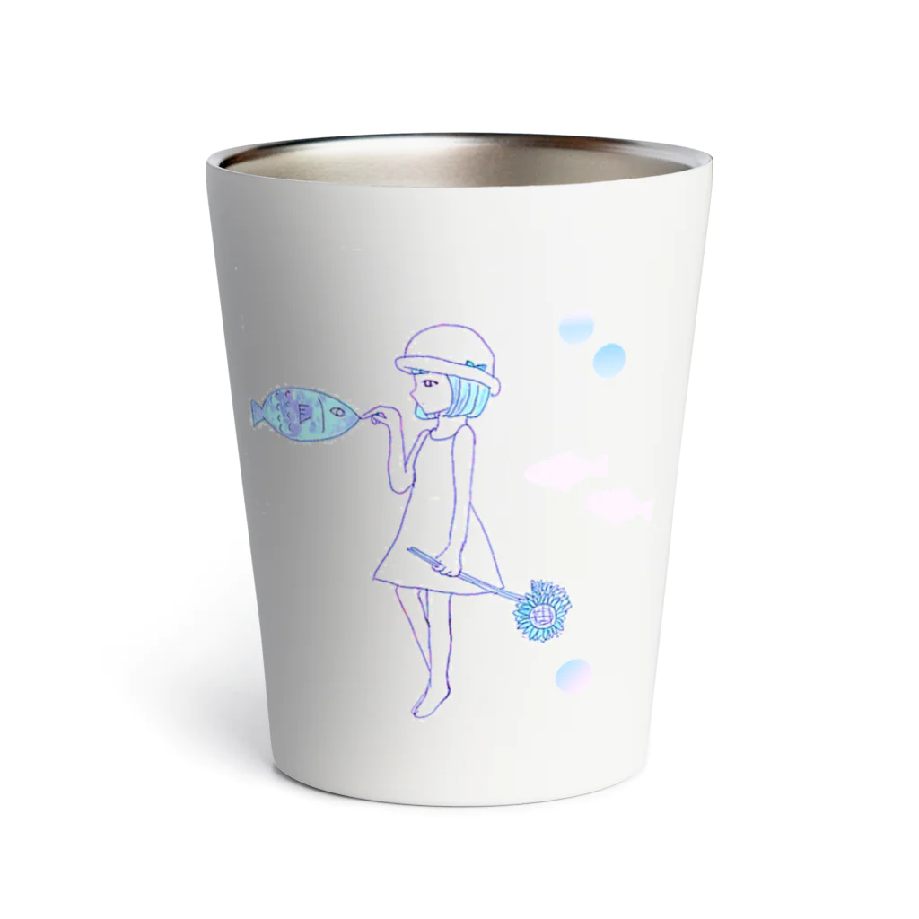 ネコとソラの夏の少女 Thermo Tumbler